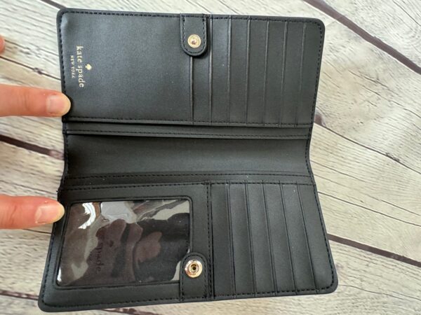 KS - Schuyler Saffiano PVC Large Slim Wallet - Black - Image 2