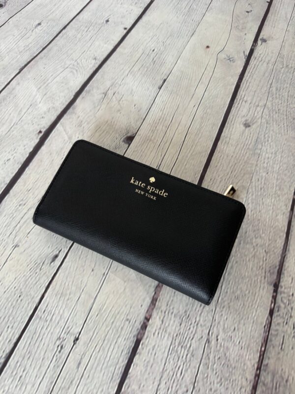 KS - Schuyler Saffiano PVC Large Slim Wallet - Black