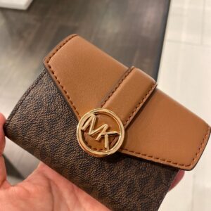MK - Carmen Medium Flap Bifold Wallet - brownsignature
