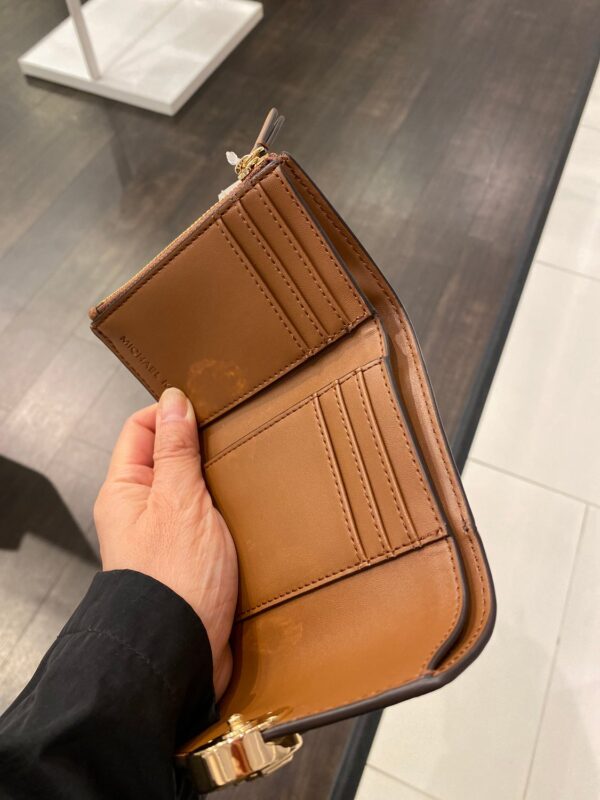 MK - Carmen Medium Flap Bifold Wallet - brownsignature - Image 2