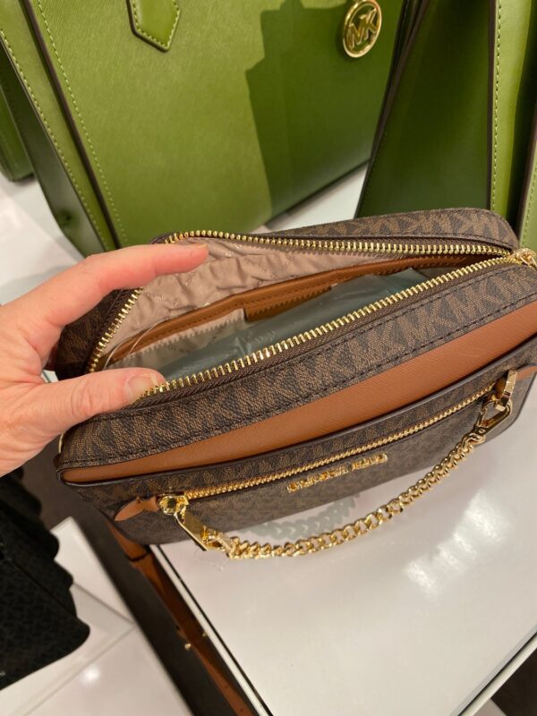 MK - JetSet Large EW Zip Chain Crossbody Signature - brownsignature - Image 3