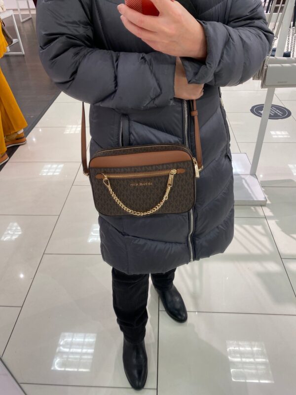 MK - JetSet Large EW Zip Chain Crossbody Signature - brownsignature - Image 2