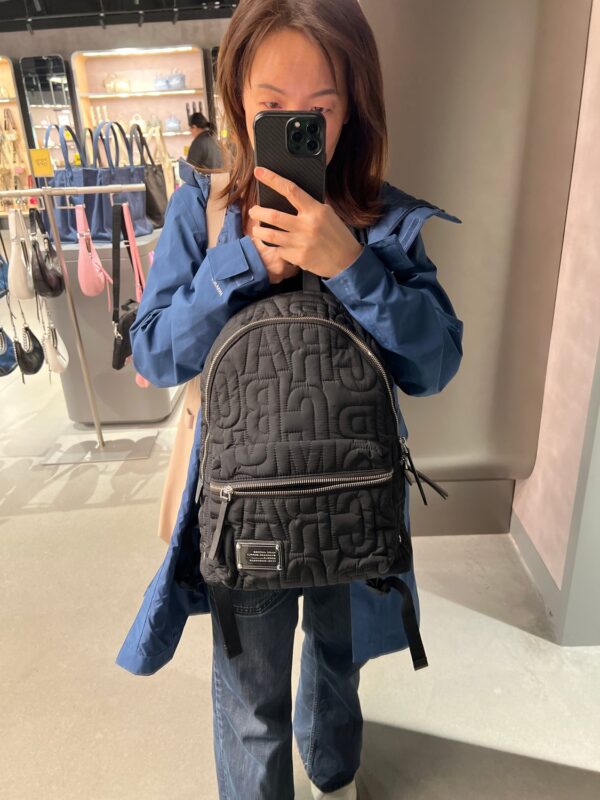 MJ - Quilted Large Nylon Backpack - black - Image 2