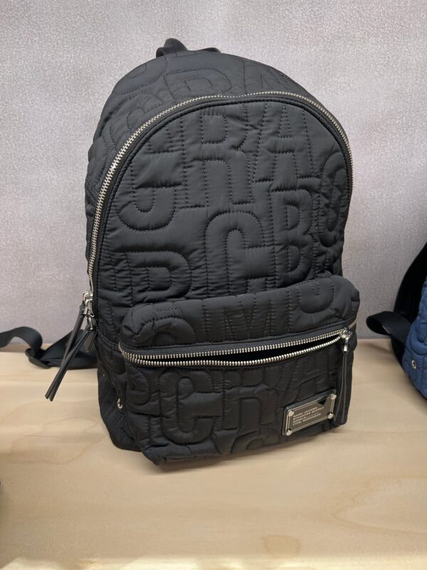 MJ - Quilted Large Nylon Backpack - black