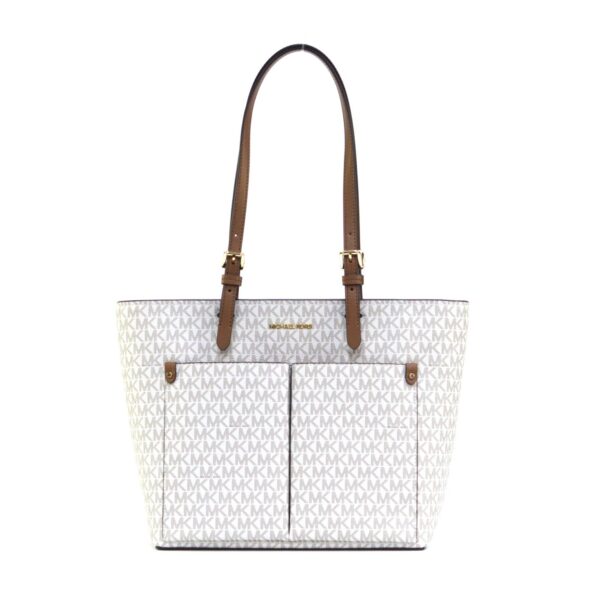 MK - JetSet Medium Double Pocket Signature Tote - vanila