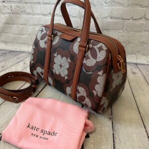 KS - Spade Flower Coated Canvas  Satchel Bag - black multi