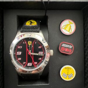 Ferrari - Scuderia Academy watch with decorating pin - black
