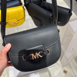 MK - Reed Small Saddle Crossbody - Black