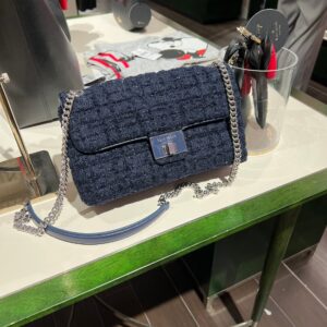 KS - Evelyn Tweed Medium Converstible Shoudler - Navy